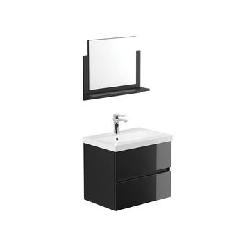 Conjunto De Muebles De Baño Wangerooge Deluxe M - Negro Made In Germany