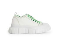zapatillas deportivas de tejido deshilachado con pespuntes en contraste whitegreen