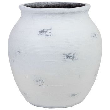 Macetero De Fibra De Vidrio Blanco 47x47x48cm