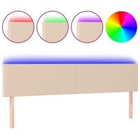 cabecero cama mueble de dormitorio con led cuero sintetico capuchino 180 x 5 x 7888 cm marron m020000199