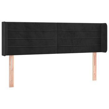 Cabecero De Terciopelo Negro 147x16x78/88 Cm Vidaxl