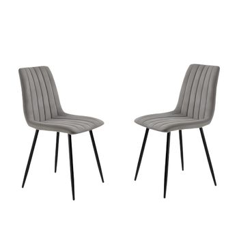 Juego de 4 sillas de tela gris cm 45x54 88h