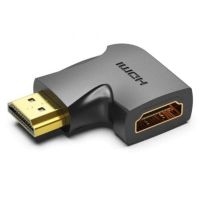 adaptador hdmi vention 4k 270 macho-hembra chapado en oro negro