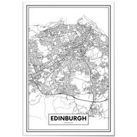 panorama cuadro de metacrilato mapa de ciudad edimburgo 70x100 cm