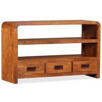 mueble de tv madera maciza acacia 90x30x55 cm