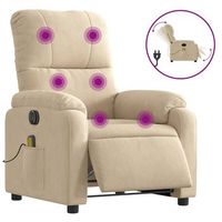 sillon de salon  silla  sillon reclinable masaje electrico tela microfibra color crema