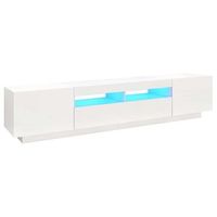 mueble tv  mueble de salon  mesa de tv con luces led blanco 200x35x40 cm