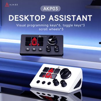 AJAZZ AKP03 Consola de Control Multifuncional de Escritorio con Teclas Programables para Streaming/Mezcla de Audio/Juegos