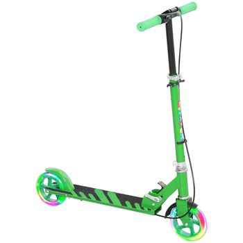 AIYAPLAY Patinete para Niños 3-8 Años con Ruedas Luminosas Manillar Regulable y Freno Trasero Verde   Aosom España