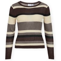 vila jersey ember open knit - super light natural melangefalcon para mujer