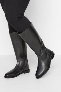 Botas Negras Altas De Cuero En Diferentes Anchos