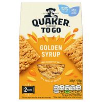 quaker porridge to go golden syrup breakfast bars 2 pack