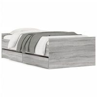 estructura de cama con cajones sonoma gris 75x190 cm vidaxl