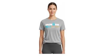 Camiseta de manga corta ironman 70 3 francia gris para mujer