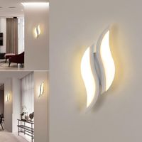 lampara de pared moderna blanca de 20w luz led interior calida de 3000k lampara de pared de acrilico y aluminio para dormitorio estudio pasillo sala de estar