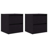 mesillas de noche de pared 2 uds roble negro 38x34x40 cm vidaxl