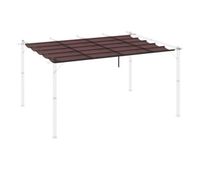 outsunny techo de pergola 35x26 m techo de repuesto retractil para marco de pergola de 4x3 m uv30 toldo de tela solo para cenador jardin con 10 orificios de drenaje cafe