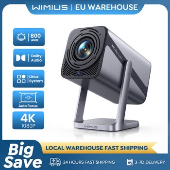 Proyector Wimius 4k Oficial Netflix 800ANSI Auto Focus/Keystone FHD 1080p WIFI 6 Bluetooth5.2 Dolby 360 °   Gire el cine en casa