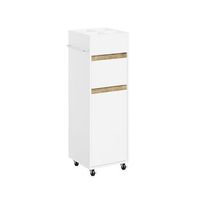 armario de bano movil con cajon puerta y portatoallas blanco 300x330x915 cm bzr225-wn