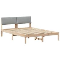 estructura de cama marron y gris claro 160 x 200 cm