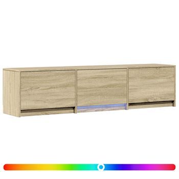 Mueble De Tv | Mueble De Salón | Gabinete De Tv Con Led Con Led Roble Sonoma 165 X 34 X 40 Cm