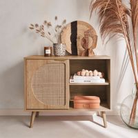 aparador estilo escandinavo con madera redondeada 80cm natural
