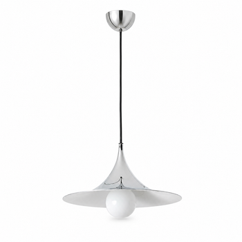 Lámpara Colgante Nils Cromada Tipo Trompeta D30 Cm Con Cable 380 Cm Y Casquillo E14