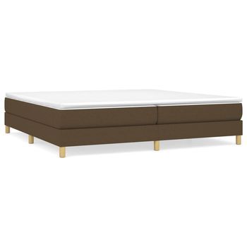 Cama Matrimonial | Cama Para Adultos | Estructura De Cama Box Spring Tela Marrón Oscuro 200x200 Cm