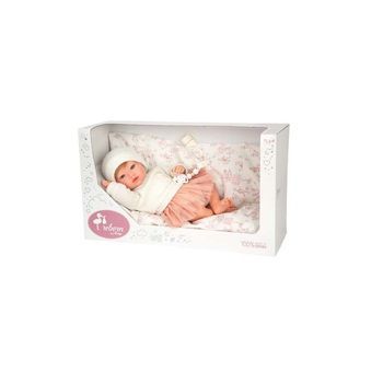 Muñeca Reborn Arias 40 Cm Julia Rosa C/cojin