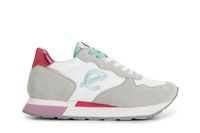 zapatillas de mujer en ante y tejido off white 40