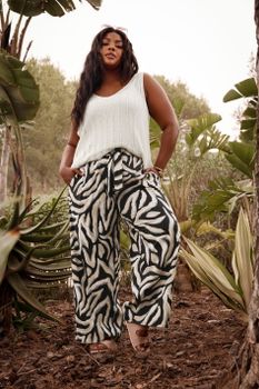 Yours Pantalón Ancho Estampado De Cebra, Mujer Curvy Y Tallas Grandes, Yours