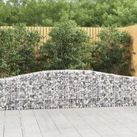 cestas de gaviones 2 piezas  gavion para piedras  gavion decorativo forma de arco hierro 400x30x6080 cm cfw711782
