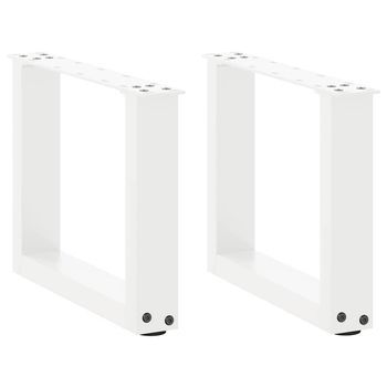 Patas De Mesa De Centro Forma U 2 Uds | Patas Para Mesa Acero Blanco 30x(30-31) Cm Cfw519871