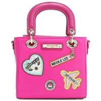nicole lee bolso de mano bolso de mano con parches de colores violeta para mujer