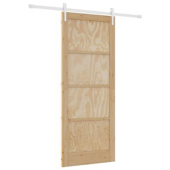 Puerta Corredera Orkdal Natural Y Blanco 86 X 211 Cm Vidaxl