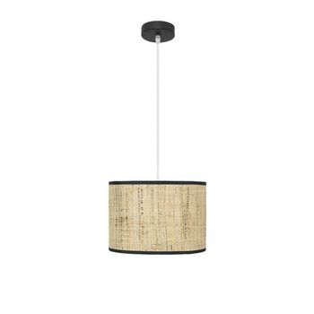FABRILAMP Colgante Natasha 1xe27 Negro/cañizo Regx30x30 Cm