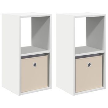 Pack 2 Uds Mesita De Noche | Armario De Noche | Mesa De Noche 30,5 X 27 X 59,5 Cm Madera De Ingeniería