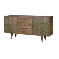 aparador en madera de mango y bronce
