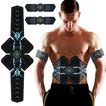 Masajeador Electrónico Abdominal Ems. Estimulador Muscular Inlámbrico. 25x0,3x20 Cm. Color: Negro