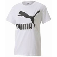 puma tops y camisetas classic logo tee t-shirt donna white 597618 02 para mujer