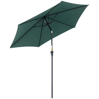 Outsunny Sombrilla Parasol Reclinable Manivela Aluminio Tela Poliéster Jardín Patio Terraza 2.7x2.35m Verde   Aosom España