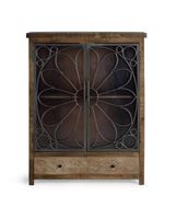 vitrina de madera de mango marron envejecida