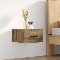 mesita de noche - dormitorio - madera de ingenieria - roble artesanal 35x35x20cm