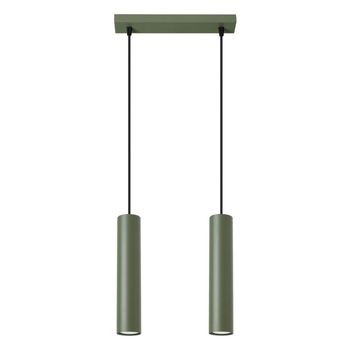 Lámpara colgante vaza verde oliva, 2 luces