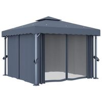 3 x 3 m  poste de aluminio y tubo de soporte de acero - antracita