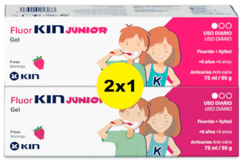 Kin FluorKin Junior Gel Dentífrico Sabor Fresa 2x75 ml