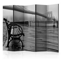 biombo - a foggy day on the brooklyn bridge ii room dividers