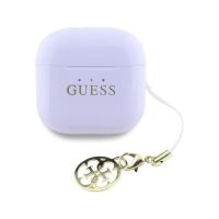 auriculares guess inalambricos bluetooth con logo brillante charm y diseno compacto lila