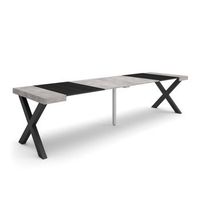 mesa consola extensible mesa comedor plegable 300 para 14 comensales patas madera maciza estilo moderno cemento