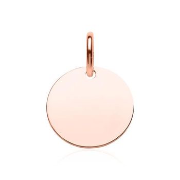 Colgante grabado círculo de plata 925 chapada en oro rosa